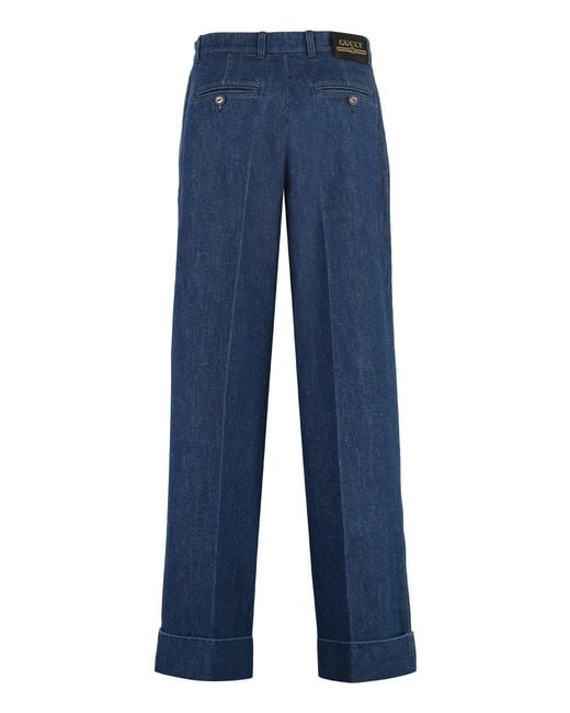 Gucci Blue Wide-Leg Jeans