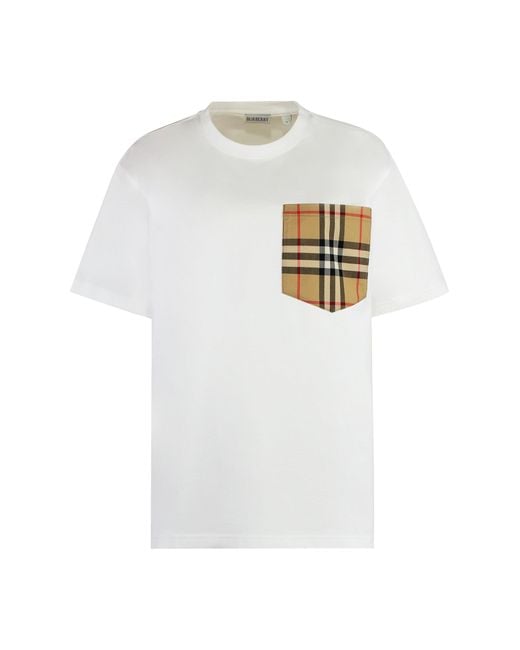 Burberry White Cotton Crew-Neck T-Shirt