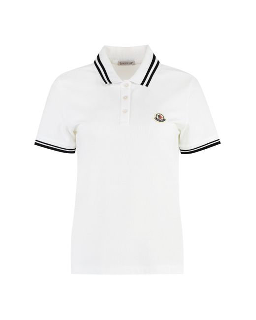 Moncler White Cotton-Piqué Polo Shirt