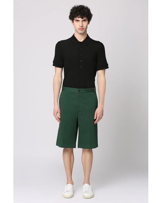 Gucci Green Cotton Bermuda Shorts for men