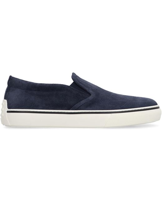 Tod's Blue Suede Slip-On Sneakers For for men