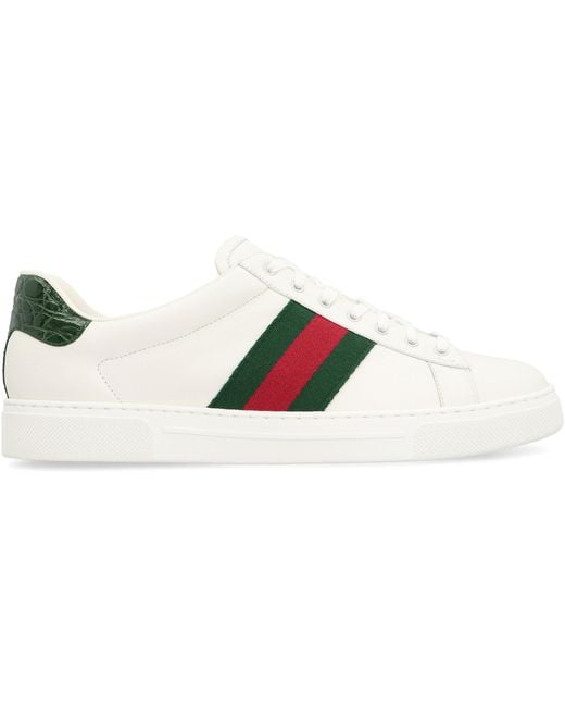 Gucci Black Ace Leather Low-Top Sneakers for men