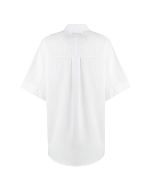 Camicia a maniche corte in misto cotone di Calvin Klein in White