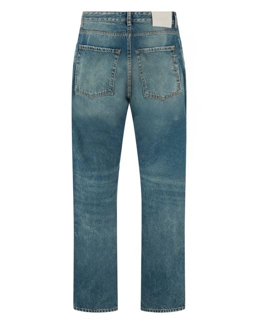 ICON DENIM Blue Straight Cotton Jeans for men