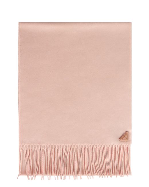 Sciarpa in seta e cashmere di Prada in Pink