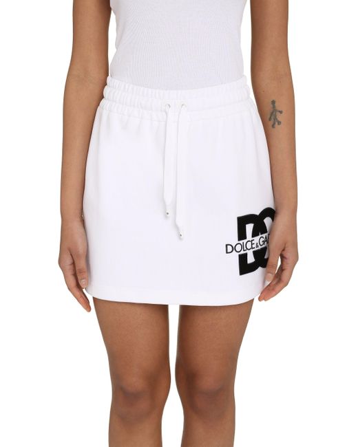 Dolce & Gabbana White Cotton Mini-skirt