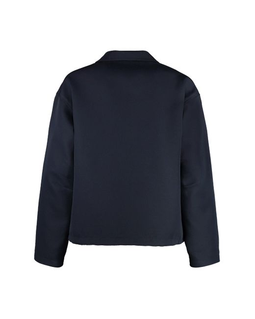 Gucci Blue Wool Blend Jacket With Adjustable Hem For for men