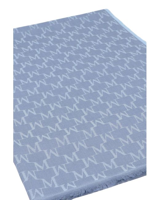 Max Mara Blue Magico Virgin Wool Scarf