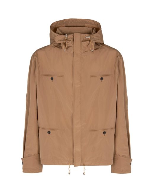Ferragamo Brown Techno Fabric Jacket for men