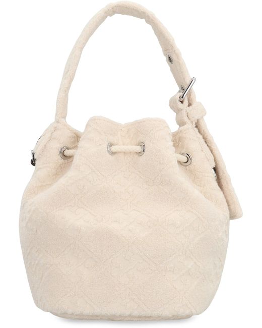 Mini borsa Terry a secchiello di Tory Burch in Natural