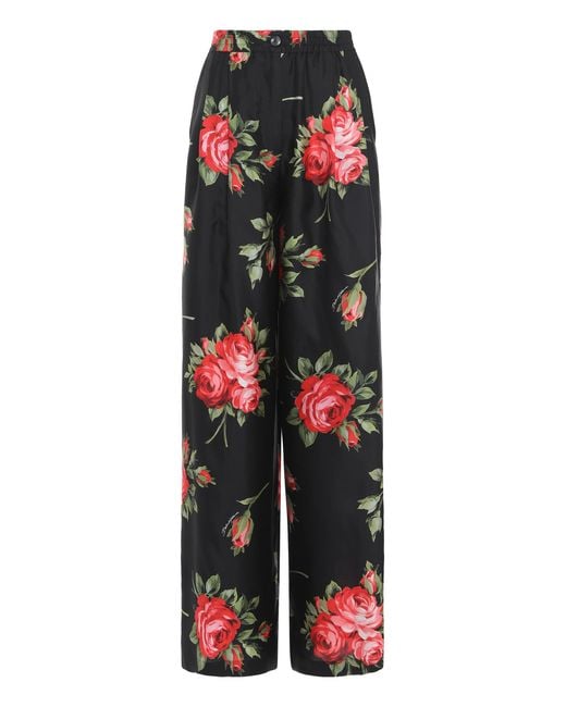 Dolce & Gabbana Black Loose Trousers In Twill