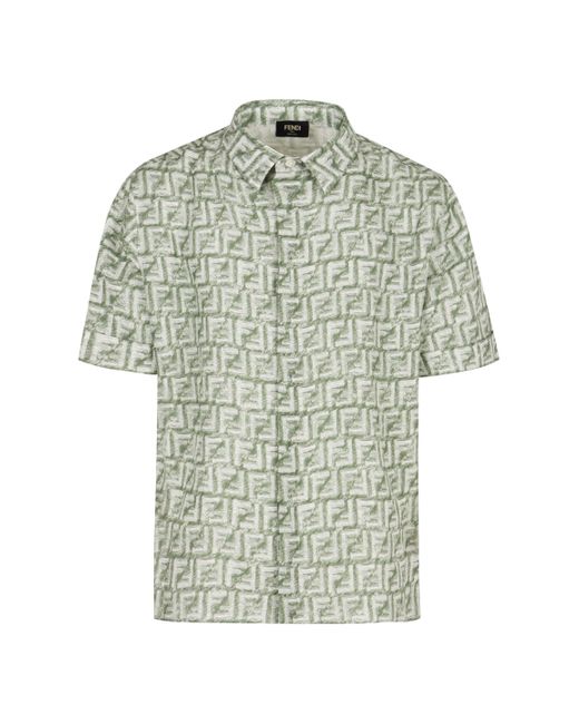 Fendi Green Linen Shirt for men