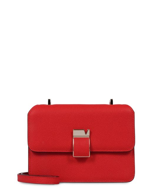 Valextra Red Nolo Mini Leather Crossbody Bag