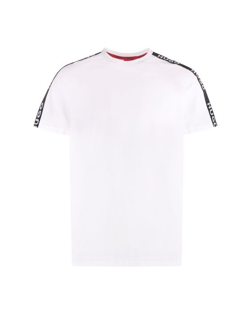 T-shirt girocollo in cotone di Boss in White da Uomo