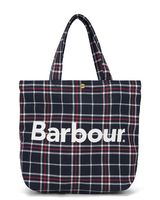 Barbour Blue Tartan Mini Telfield Tote Bag