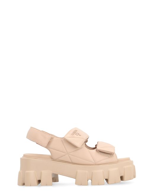 Sandali Monolith in pelle di Prada in Natural