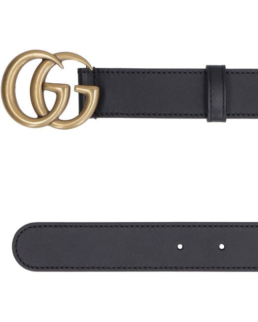 Gucci White Double G Buckle Leather Belt for men