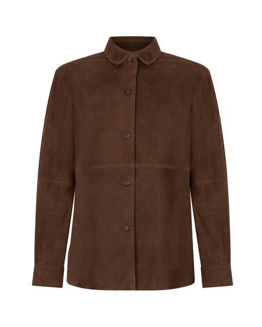 Totême Brown Leather Jacket With Buttons