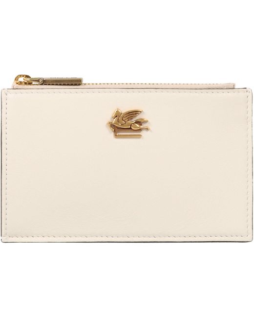 Etro Natural Leather Card Holder