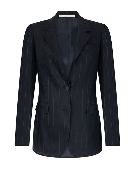 0205 Tagliatore Black Checked Blazer Paris
