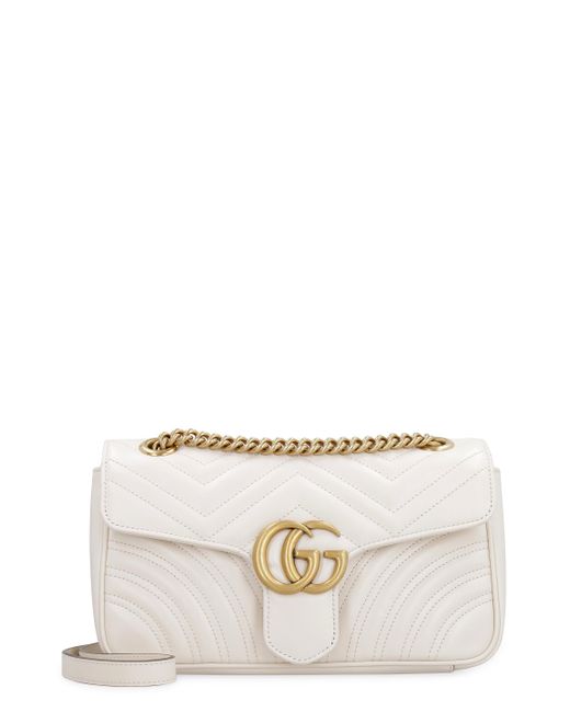 Gucci Natural GG Marmont Quilted Leather Bag