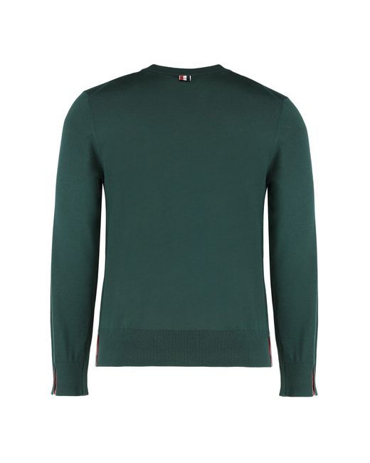 Thom Browne Green Sweater With Round Neck