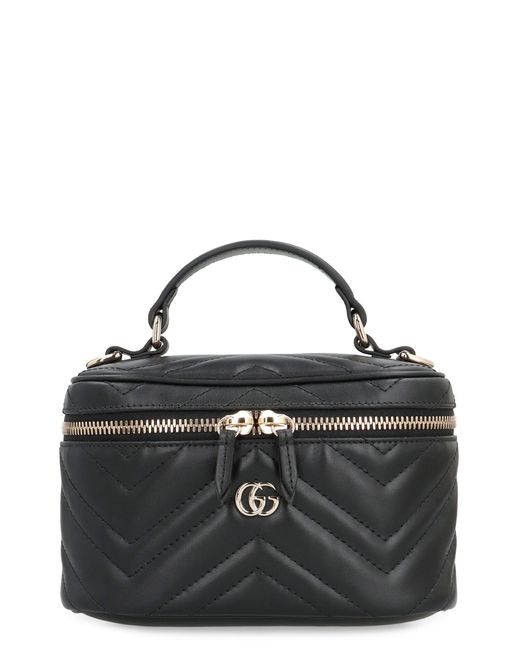 Gucci Black Gg Marmont Leather Mini Handbag