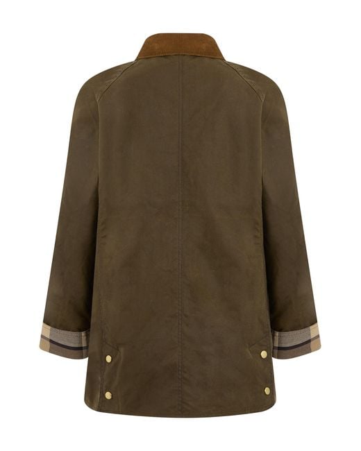 Barbour Green Jacket With Contrasting Collar