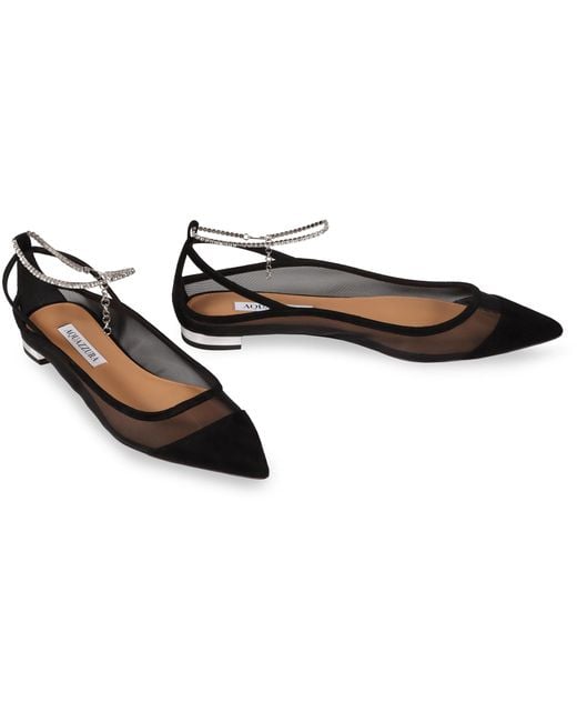 Aquazzura Pointytoe Ballet Flats in Black Lyst