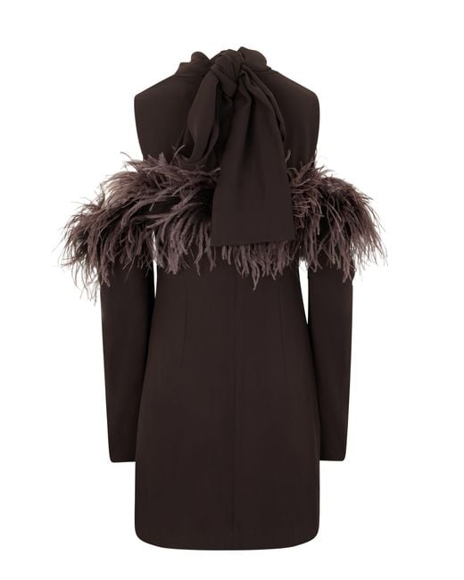 P.A.R.O.S.H. Black Dress With Feathers