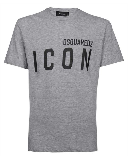 T-shirt Icon in cotone di DSquared² in Gray da Uomo