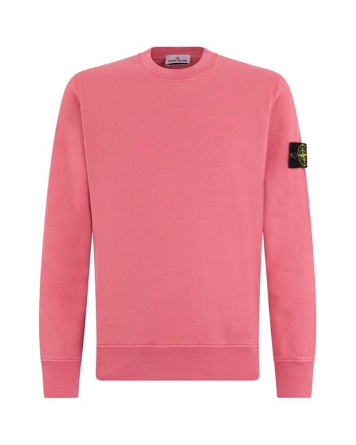 Stone Island Pink Sweatshirt With Distinctive Logo for men