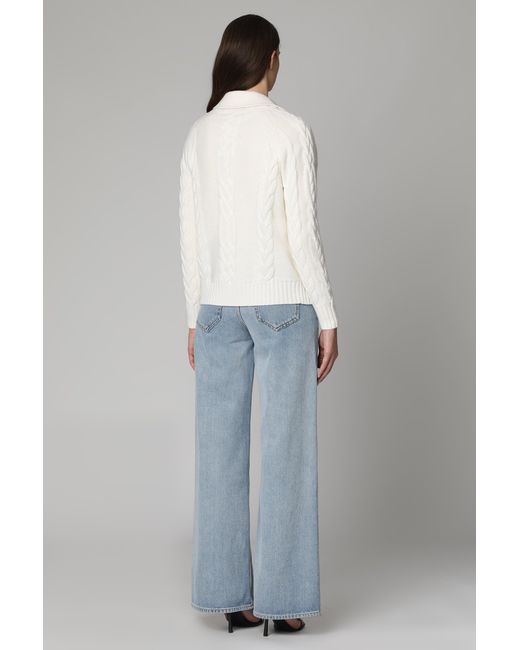 Max Mara White Micio Double-Breasted Wool Jacket