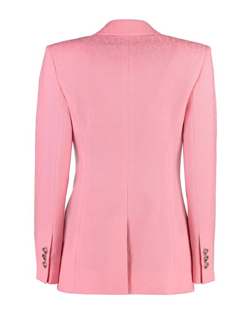 Versace Pink Wool Single-breasted Blazer