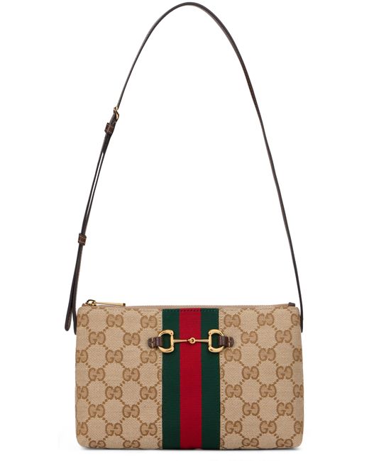 Borsa a tracolla con monogram di Gucci in Brown