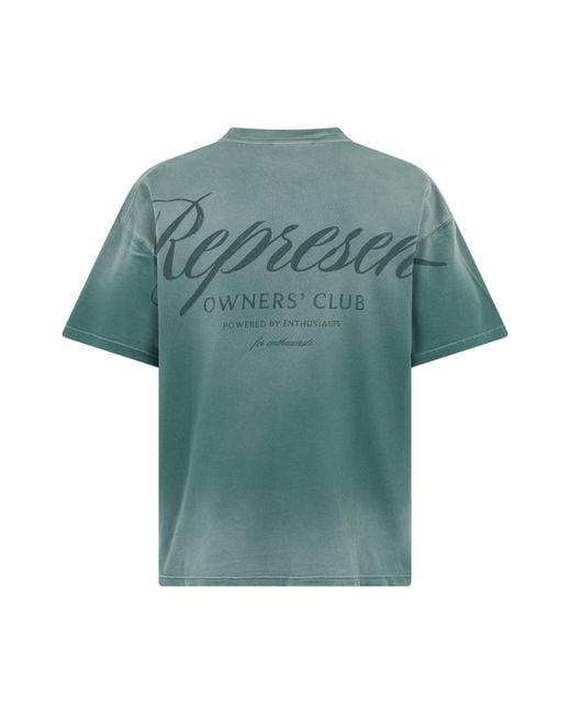 Represent Green Cotton T-Shirt With Print for men