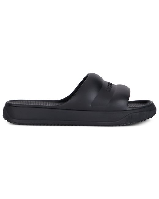 Moncler Black Slippers With Embossed Logo