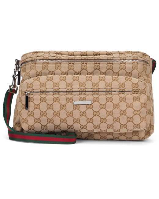Borsa a tracolla con monogram di Gucci in Brown da Uomo