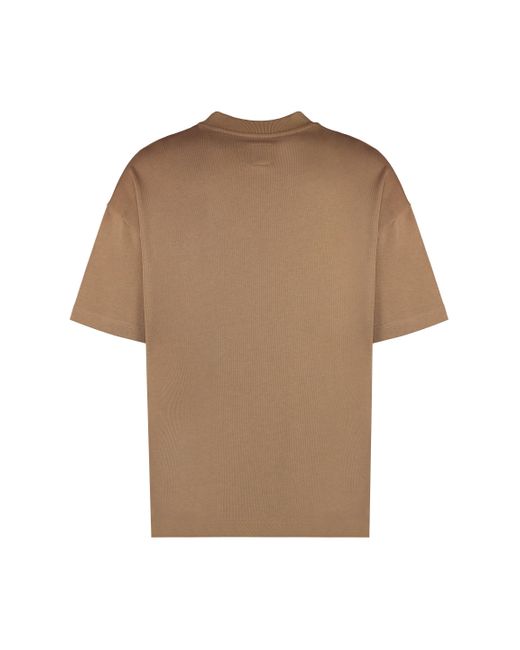 Emporio Armani Brown Cotton Crew-neck T-shirt for men