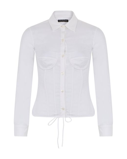 Balenciaga White Cotton Shirt With Long Sleeves