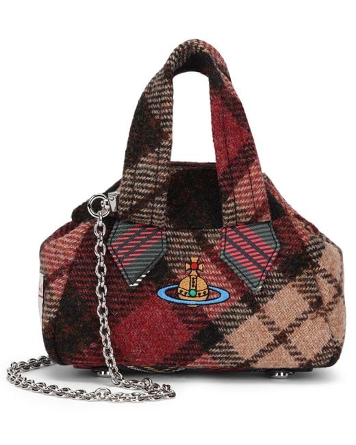 Vivienne Westwood Red Tweed Wool Bag