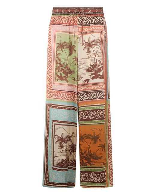 ALÉMAIS Multicolor Loose Printed Silk Pants