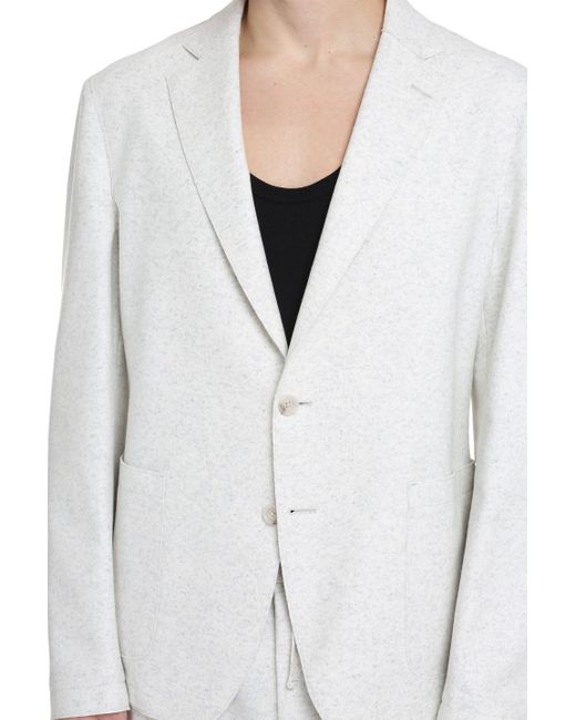 Boss White Wool Blend Single-breast Jacket for men