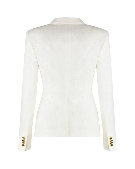 0205 Tagliatore White J-Coral Boucle Jersey Single-Breasted Jacket