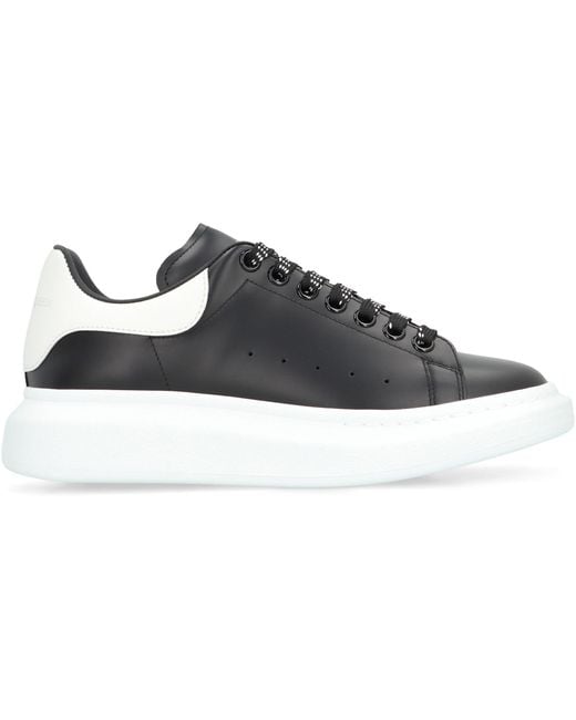 McQueen Black Leather Chunky Sneakers for men