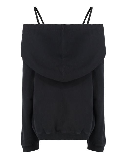Felpa in cotone con cappuccio di MM6 by Maison Martin Margiela in Black