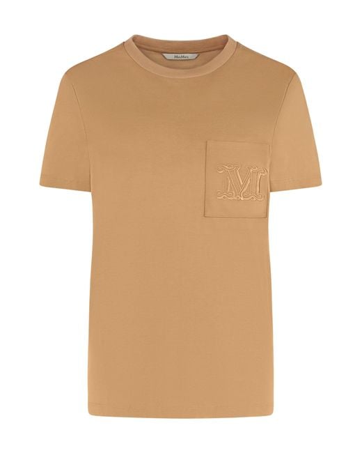 Max Mara Natural Papaia Cotton Crew-Neck T-Shirt