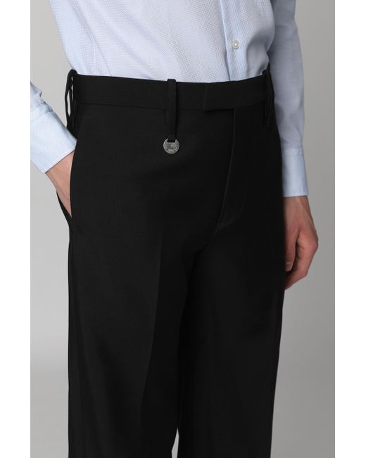 Pantaloni in lana vergine di Burberry in Black da Uomo