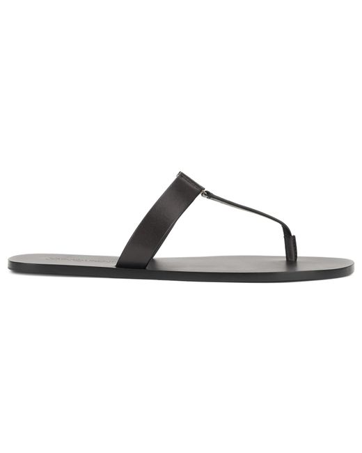 Saint Laurent Black Leather Flip-Flops for men
