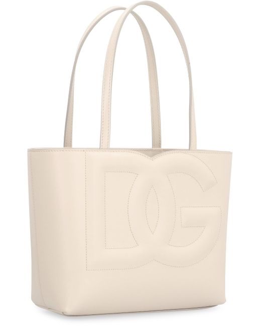 Tote bag Logo in pelle di Dolce & Gabbana in Natural